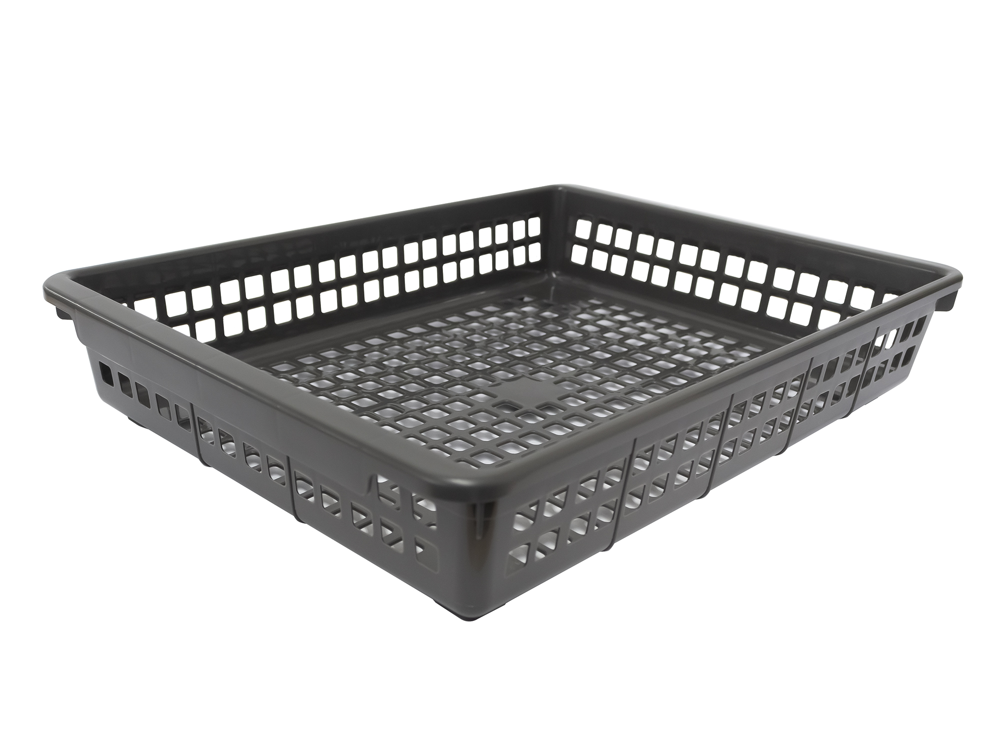 A4スタッキングバスケット浅型 GR - （収納｜バスケット）：サナダ